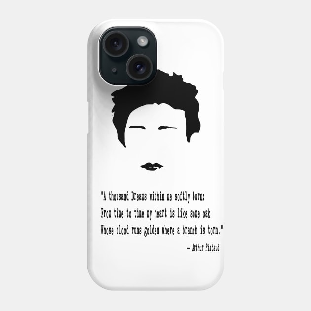 Arthur Rimbaud Quote Phone Case by PoetandChef