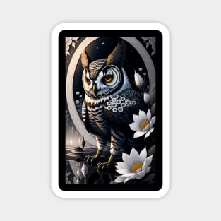 Magical Black Owl Magnet