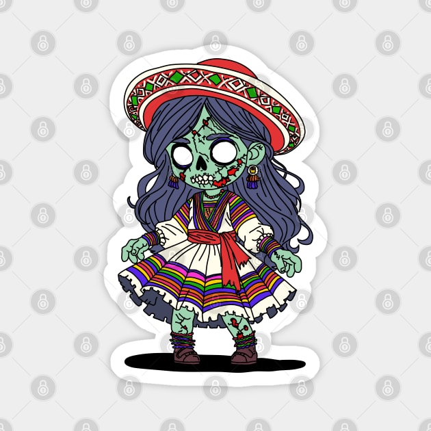 Cute Peruvian Zombie Magnet by H. R. Sinclair