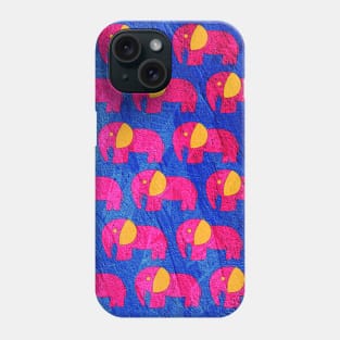 elephant elefante safari in wallpaper of love and color ecopop painting Phone Case