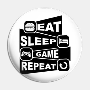 Gamer Apparel Eat Sleep Repeat Pin