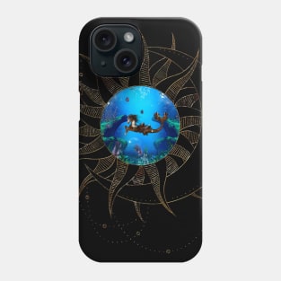 Wonderful steampunk seahorse in the deep ocean Phone Case