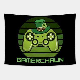 Gamerchaun Irish Gaming St Patrick's Day Boys Men Gamer Retro Design Tapestry