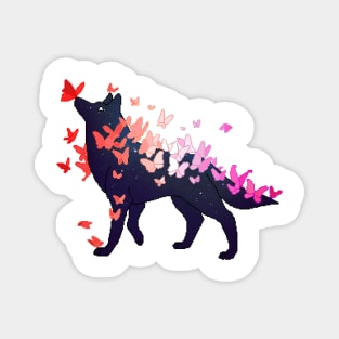 Lesbian Pride Flag Galaxy Wolf Magnet