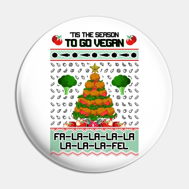 Vegan Ugly Christmas Sweater Pin by KsuAnn