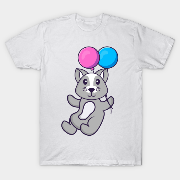 Discover Cute rat flying with two balloons. - Ballon - T-Shirt