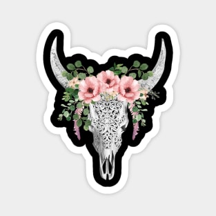 Cow skull floral 3 Magnet