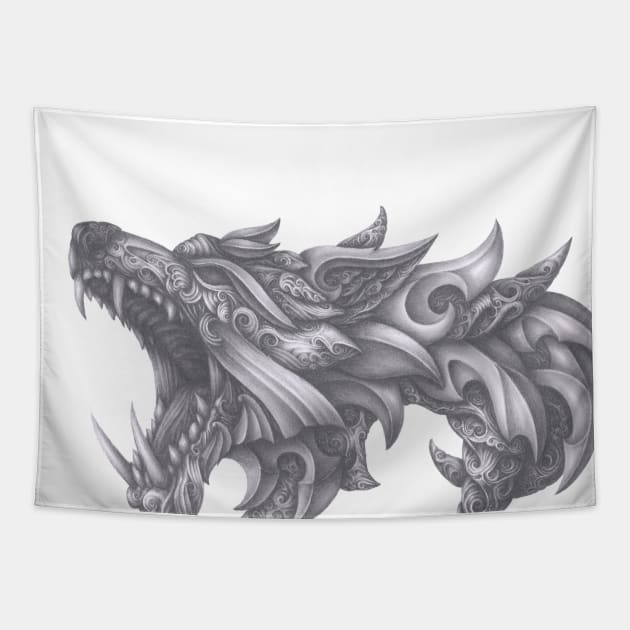 pencil art wolf Tapestry by Hedgeh0g