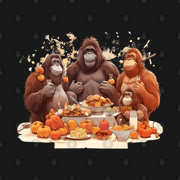 Orangutan Family Thanksgiving by Graceful Designs