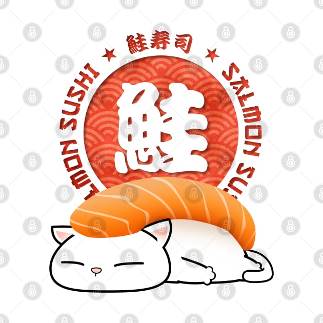 Chubby Cat Salmon Sushi by Takeda_Art