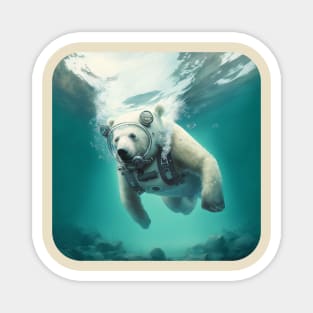 Polar bear diving Magnet