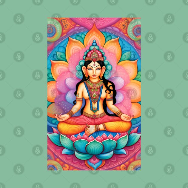 Lakshmi sitting on a lotus flower by mariasshop