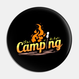 Camping with campfire and marshmallows camping Pin