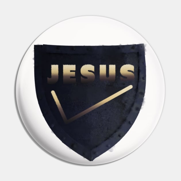 Jesus Shield Pin by artist369