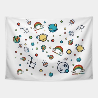 Cute Galaxy Rainbow Pattern Tapestry