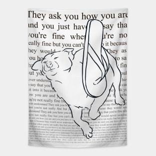 Dog Meme Black version Tapestry