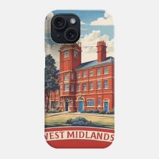 West Midlands England Vintage Travel Tourism Poster Phone Case