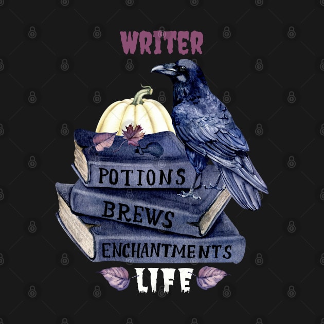 Writer Life Halloween Potions Brews Enchantments Holiday Fun Quote by DesignIndex