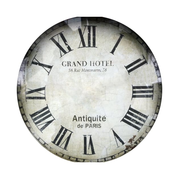 Montmartre Clock, vintage antique clock face by JonDelorme