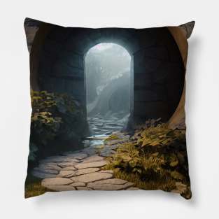 Magical dungeon with stone way Pillow