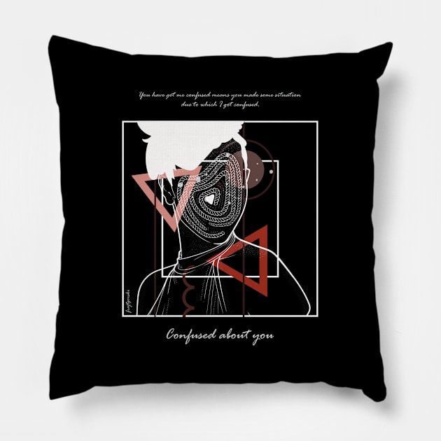 Confused about You version 6 Pillow by Frajtgorski