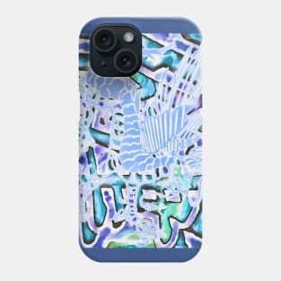 Abstract print in blue, purple, and green Phone Case