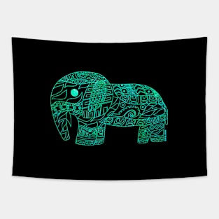 jade elephant in ecopop mandala pattern art Tapestry