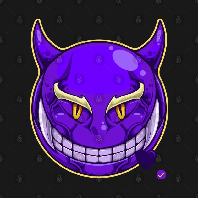 Evil violet emoji smiling grinning smiling smirking by BONEINKCOLLECTIONS