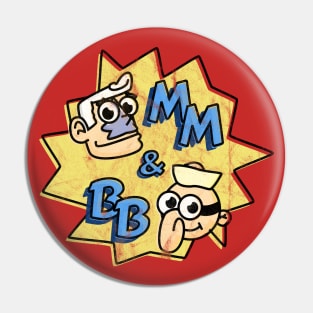 Mermaid Man and Barnacle Boy - old and washed Pin