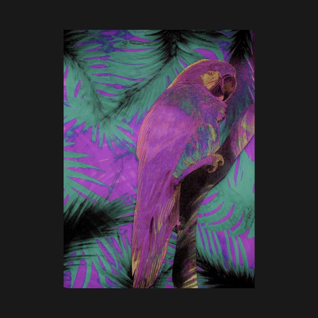 ABSTRACT MACAW DECO INDIGO TINT WITH PINK PARROT ART POSTER by jacquline8689