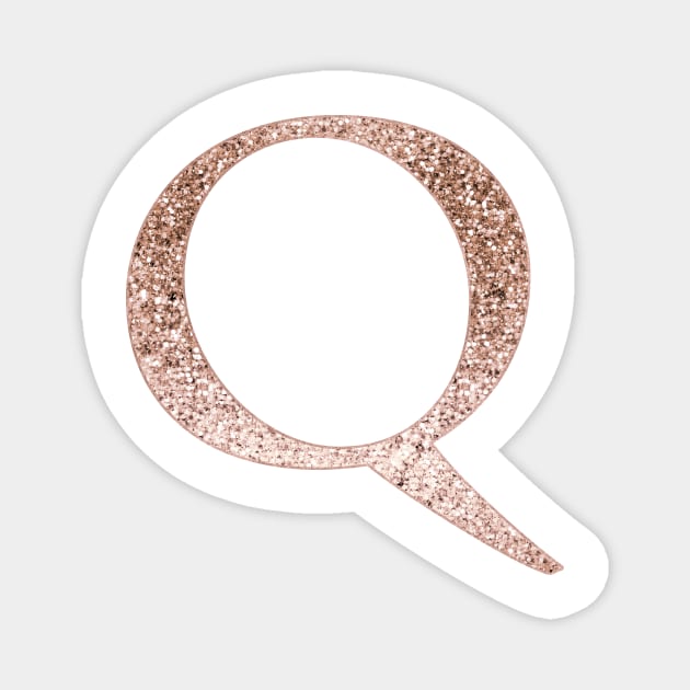 Q rose gold glitter monogram letter Magnet by RoseAesthetic