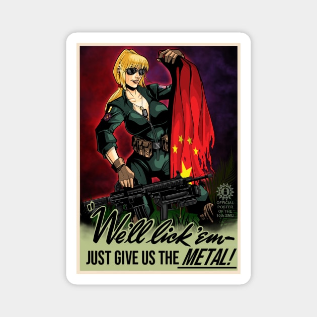 We'll lick 'em! - LT Hunter Propaganda Pinup Magnet by RawBlinkProductions01