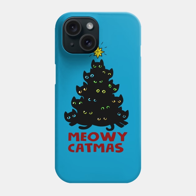 Meowy Catmas Phone Case by Sketchy