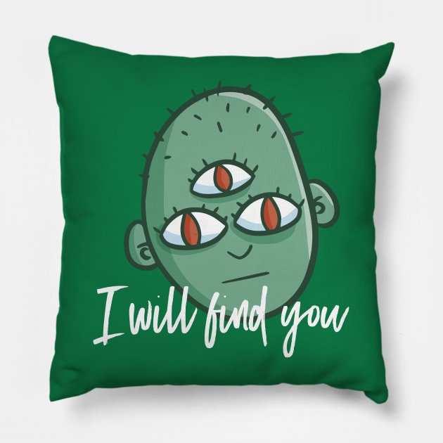 3 eyed monster Pillow by Jocularity Art