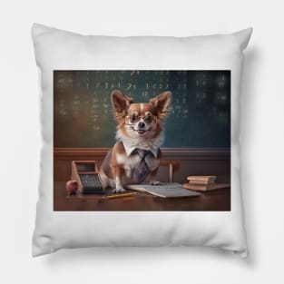 Chihuahua Dog Teacher's Pet in School Pillow