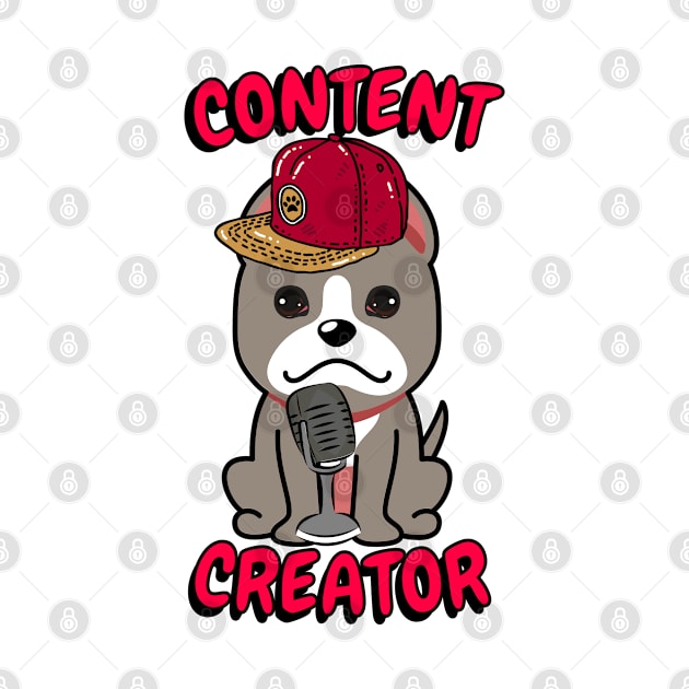 Cute grey dog is a content creator by Pet Station