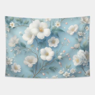 White Flowers Tapestry