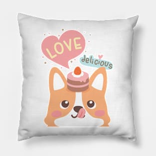 Corgi Cake Lover Pillow