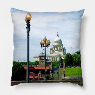 Providence RI - Capitol Building Seen from Waterplace Park Pillow