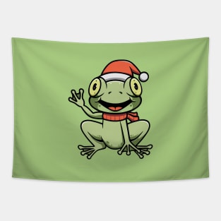 Cute Christmas Frog Tapestry