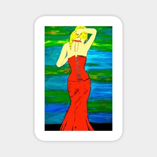 Woman In The Red Dress Magnet