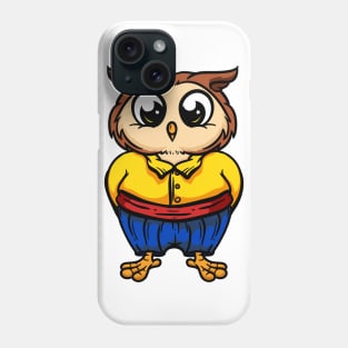 Cute Anthropomorphic Human-like Cartoon Character Owl in Clothes Phone Case
