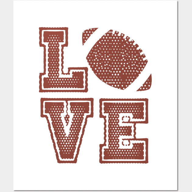 MerchMadness Love Football | American Football Lovers T-Shirt Gift Wall and Art Print
