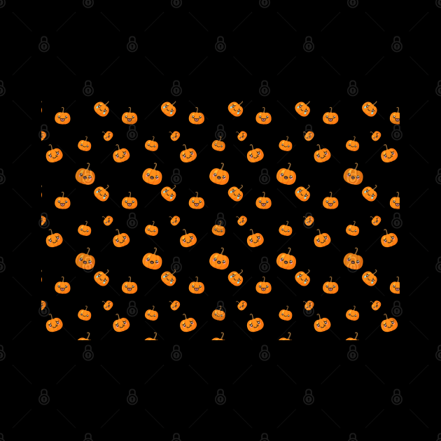 Kawaii Halloween Pumpkin Emojis Pattern by Krishnansh W.