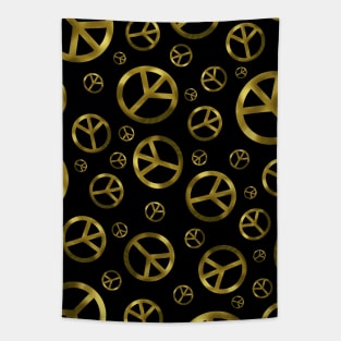 Peace Sign Gold - Peace Sign Art Tapestry