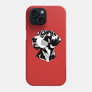 Stunning and Cool Bluetick Coonhound Monochrome and Gold Portrait for Father's Day Phone Case