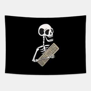 Funny Skeleton with Keyboard Tapestry