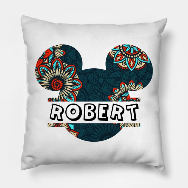 Robert Name With Seamless Pattern Pillow by Maddalena's