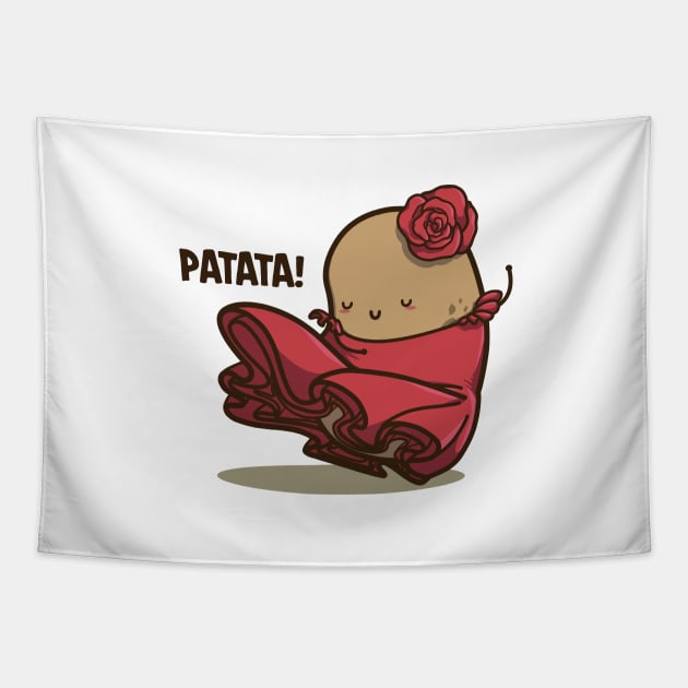 Cute Flamenco Potato Tapestry by clgtart