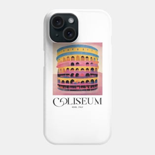 Coliseum Old 1960s Print Travel Poster Retro Wall Art Illustration Phone Case